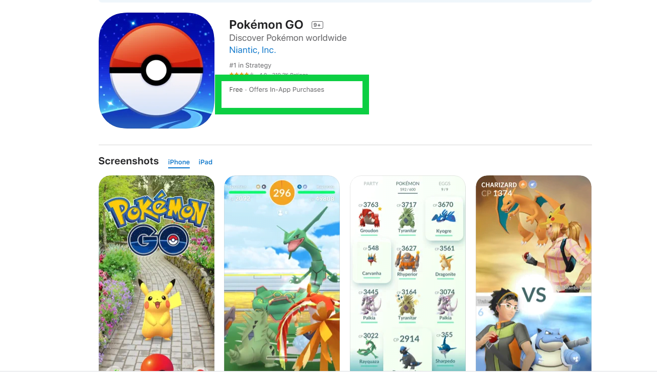 Mobile App Monetization, Pokeman go